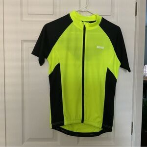 Arsuxeo Cycling Jersey Full Zip 100% Polyester Rear Pockets High Visibility S
